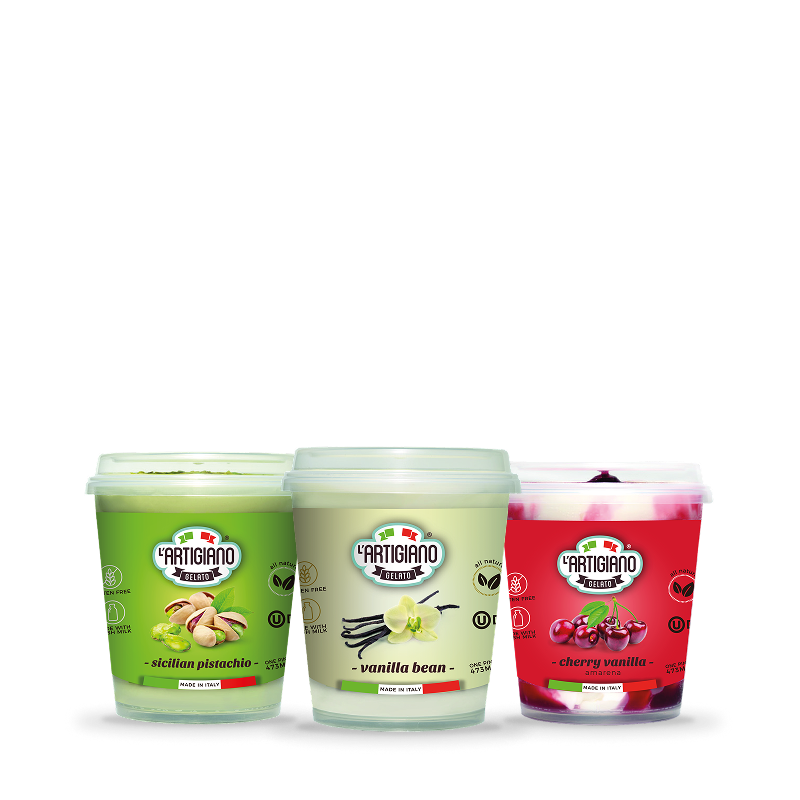 Sicilian pistachio, vanilla bean and cherry vanilla