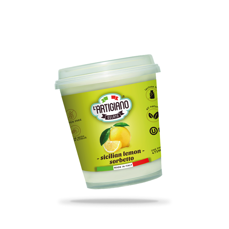 Sicilian lemon sorbetto free milk
